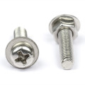 304 Stainless Steel M3 Three Combination Screw Phillips Pan Head Sems Screw with Washer Attached